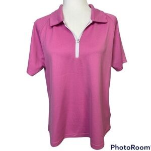 𝅺BOLLE Pink Short Sleeve Golf Shirt Sz Large